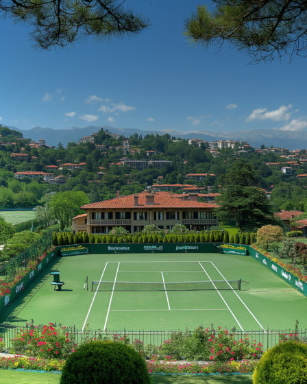 Construction d'un court de tennis en béton poreux à Cannes