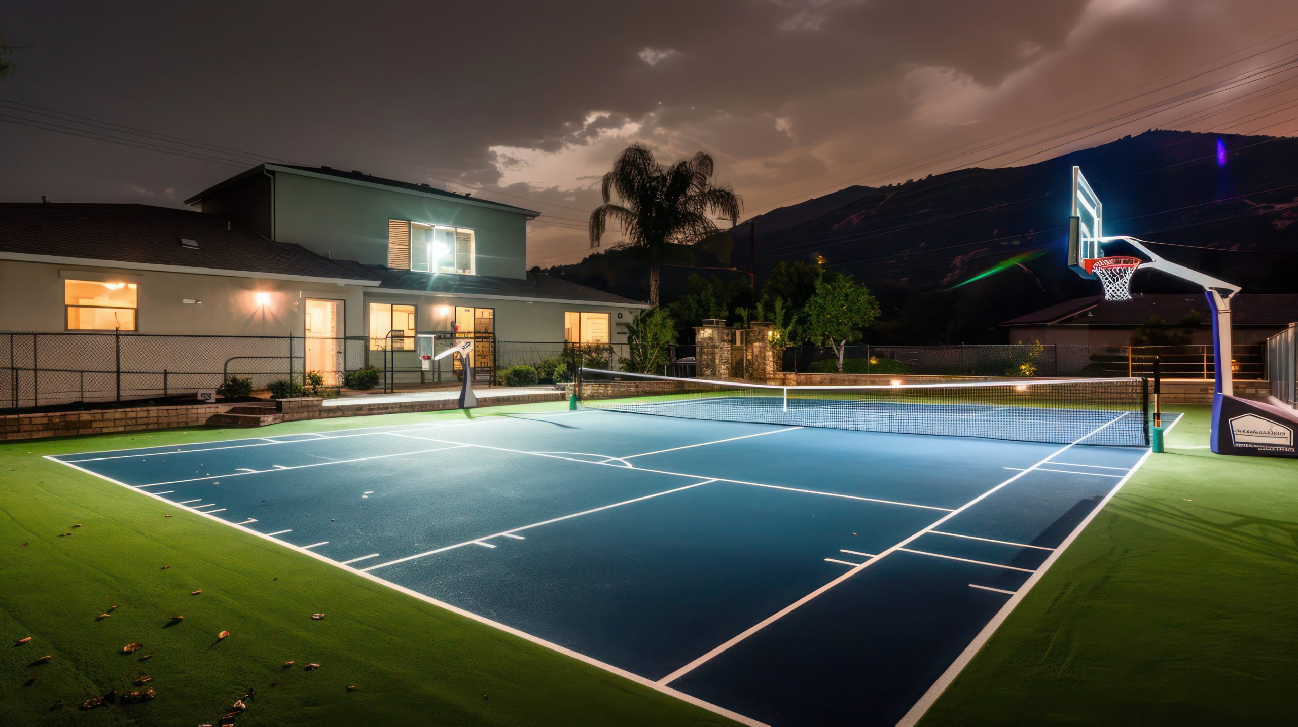 Construction d'un court de tennis en béton poreux à Cannes