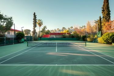 Construction d'un court de tennis en béton poreux à Cannes