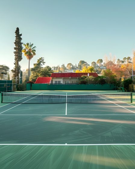 Construction d'un court de tennis en béton poreux à Cannes
