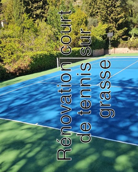 Construction d'un court de tennis en béton poreux à Cannes